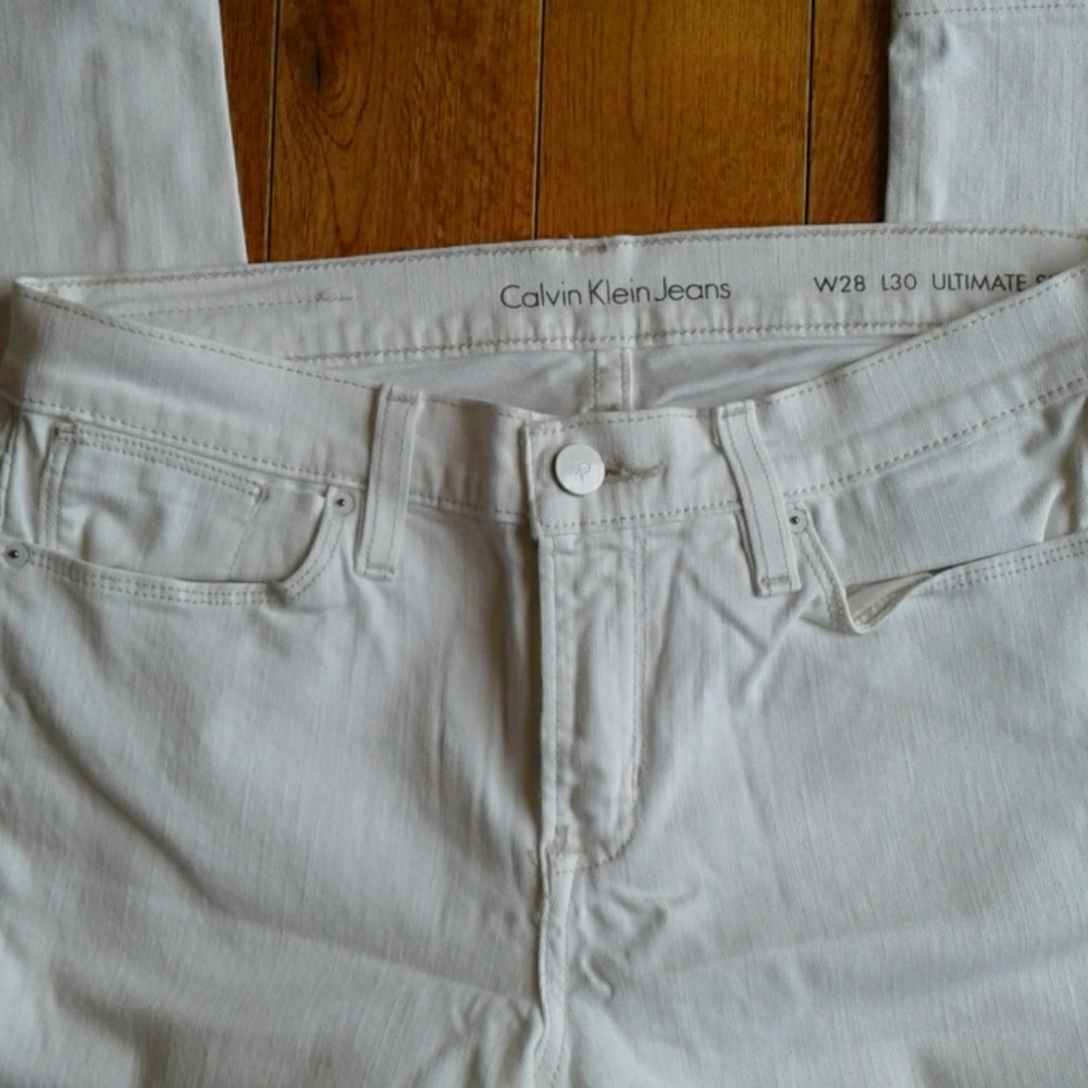 Calvin Klein white jeans